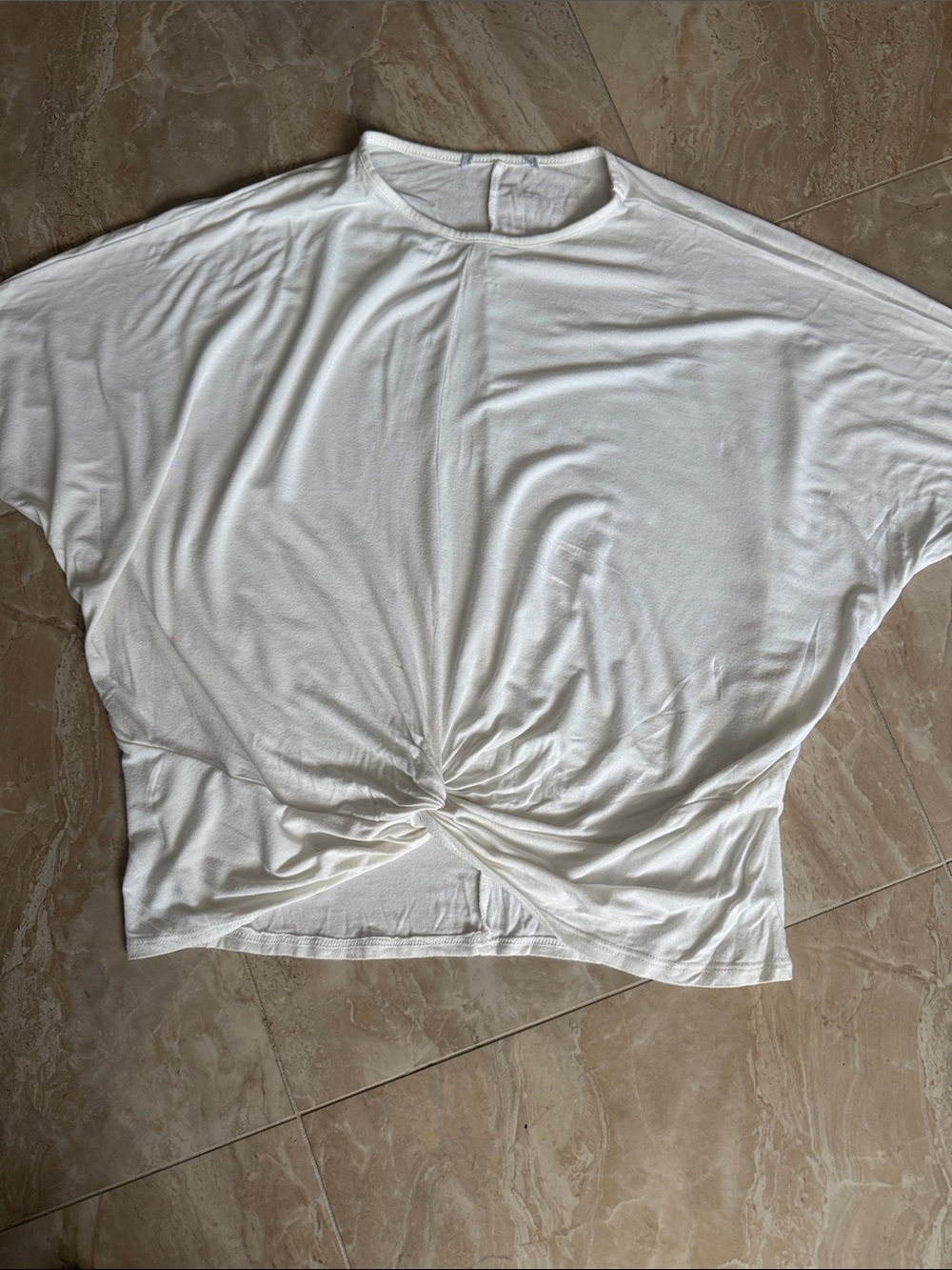 Women’s White Twist-Front long Sleeve Top
